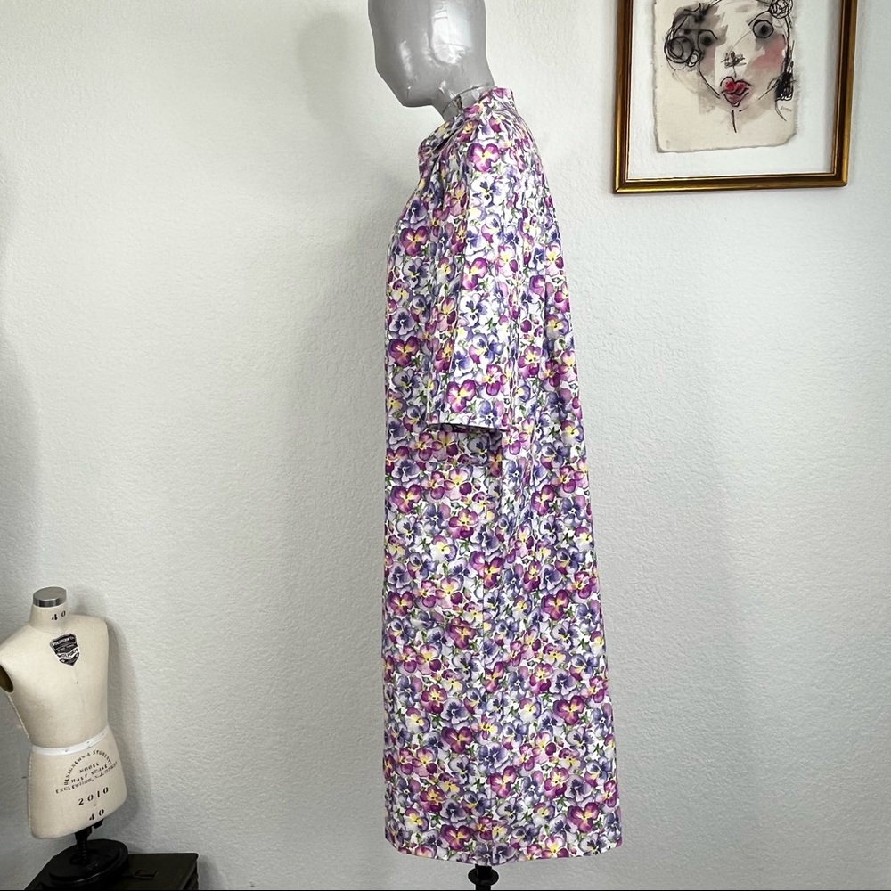 Pansy Gathered Shoulder Patch PocKet House Coat Robe - Picture 5 of 8
